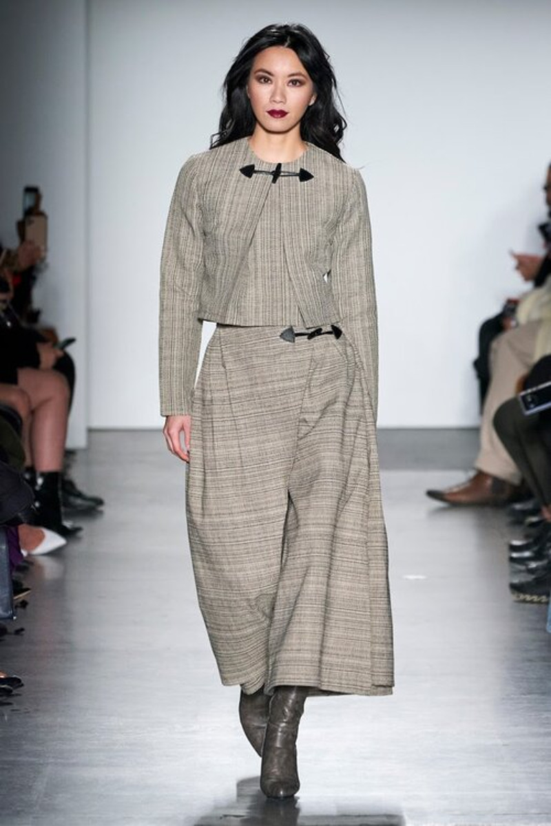 Darin Apinya walking New York Fashion Week (NYFW) for Ruth Zabetta
